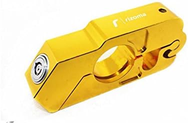 Lisyline Motorcycle Grip Lock Handlebar Grip Throttle Brake Lever Lock Anit Theft Security Caps Lock(gold)