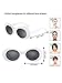 Gejoy Clout Oval Goggles Thick Frame Kurt Cobain Round Mod Retro Sunglasses Women Men Girl Boy (12 White)