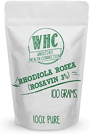 WHC Rhodiola Rosea (3% Rosavins) Powder 100g (250 Servings) | Pure Extract to Enhance Brain Power, Increase Energy, Reduce Fatigue &amp; Relieve Stress