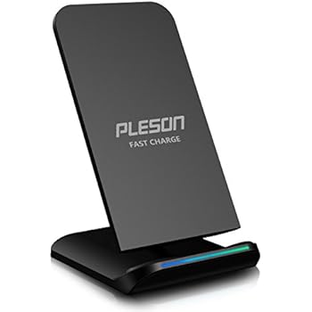 PLESON Fast Wireless Charger Cell QI Fast Wireless Charging Pad Stand for Samsung Galaxy Note 8 S8 Plus S8+ S8 S7 S7 Edge Note 5 and Standard Charge for iPhone X iPhone 8 iPhone 8 Plus-No AC Adapter