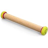 Joseph Joseph PrecisionPin Baking Adjustable Rolling Pin - Consistent and Even Dough Thickness for Perfect Baking Results, Mu