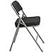 Flash Furniture HERCULES Series Premium Curved Triple Braced & Double Hinged Black Pin-Dot Fabric Metal Folding Chair