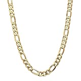 mens 10mm 14k yellow gold flat figaro chain necklace 24 inch