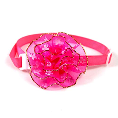 Ladud CWXQ-02 Dogs Charms for Pets Flowers Accessories Cat Puppy Collars Decoration Toiletry Bowtie (Rose Red), Unisex-Adult, One Size