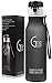 Gold Gulp Best Small Sport Water Bottle BPA Free 18 oz Tritan Eco Friendly Best for Gym Yoga Running Outdoors Camping Safe For Kids Easy To Use One Hand One Click With Flip Top Leak Proof Matte Black