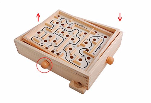 Hujinlder Kids 3D Educational Labyrinth Toy Maze Wooden Puzzle Game Maze