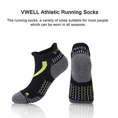 VWELL Athletic Running Socks for Men Women Thick Cushion Sports Ankle Socks