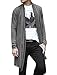 Allegra K Men Long Sleeve Open Front Pockets Leisure Long Cardigan M Grey