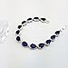 SELOVO Sapphire Color Dark Navy Blue Stone Teardrop Link Tennis Bracelet for Women Silver Tone