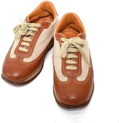 Amazon エルメス キャンバス レザー バイカラー クイック スニーカー レディース ブラウン ベージュ 38 約25 中古 スニーカー