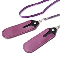 Lucky Shop1234 Pack of 2 PU Leather Necklace Lanyard with Pouch, Electronic Cigarette Carrying Case Bag Cover for Ecig Ego, eGo-t, eGo-w, eGo-c eGo-F, eGo Twist (Purple)