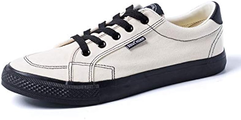 Amazon その他ブランド スニーカー メンズ レースアップシューズ メンズ ローカット キャンバス カジュアルシューズ 春 靴 Bs6803 白 ホワイト 27cm スニーカー