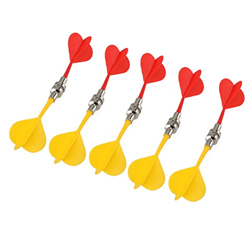 10pcs Replacement Durable Safe Plastic Wing Magnetic Darts Bullseye Target Game Toys (Red Yellow)
