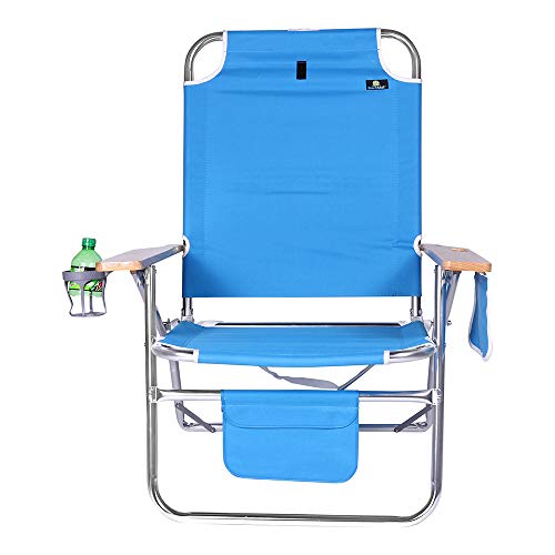 Rio Beach 17 Extended Height 4Position Folding Beach Chair Turquoise