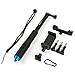 ProsPole Extendable Pole an Aluminium Telescopic Monopod Extension & Adjustable Selfie Stick for Gopro Hero 4 Session Black Silver Hero 2 3 3+ 4 and Other Action Cameras (Blue 37