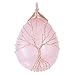 Jovivi Vintage Natural Rose Quartz Crystal Necklace Handmade Wire Wrapped Copper Tree of Life Teardrop Gemstones Chakra Pendant Necklace for Women Mothers Day Gifts