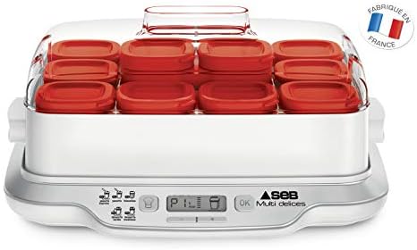 Seb Yaourtière Multidélices Express 12 Pots Rouge Yaourt Maison 5 Programmes Automatiques Desserts Lactés Fromages Blancs Desserts Moelleux Pots de 140ml 100% sans BPA YG661500 - Cuisine A Vivre Seb Yaourtière Multidélices Express 12 Pots Rouge Yaourt Maison 5 Programmes Automatiques Desserts Lactés Fromages Blancs Desserts Moelleux Pots de 140ml 100% sans BPA YG661500