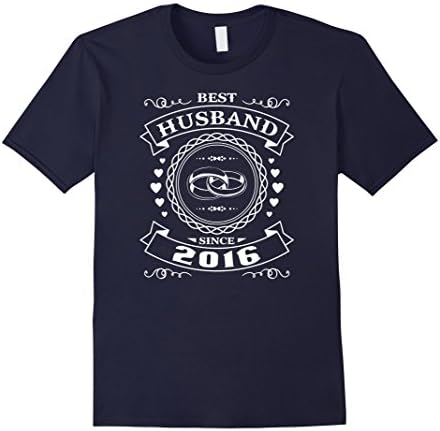Mens Best Husband Since 1 Year Anniversary Gift For Him Shirt Large Navy