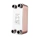 Brazed Plate Heat Exchanger Stainless Steel SS316L 3"x8" 10 Plates 3/4" MPT 80,000 BTU/hr Hydronic Heating