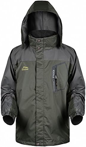 Tooboo Men's Waterproof Mountain Jacket Fleece Windproof Ski Jacket, Olive M Fit 170cm