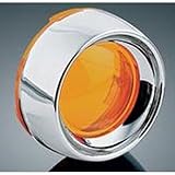 Kuryakyn 2108 Bullet Turn Signals Deep Dish Bezels With Amber Lenses For Harley-Davidson