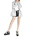 Haoduoyi Womens Silver Holographic Sequin Hooded Jacket/ Crop T Shirt