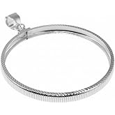 Diamond cut Sterling Silver Coin Edge Coin Bezel Frame Mount Pendant for $1 Peace Morgan Eisenhower Silver Dollar (COIN NOT INCLUDED)