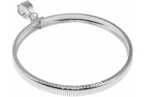 GENERIC Diamond cut Sterling Silver Coin Edge Coin Bezel Frame Mount Pendant for $1 Peace Morgan Eisenhower Silver Dollar (COIN NOT INCLUDED)