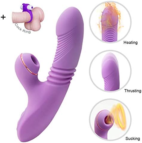 2 in 1 Heating Vági~na Clitorial Sucking Vibrating Toy for Women,Different Sucking Mode Tongue Vibrate Toy Oral Tongue Female Clít~óris Simulator, Waterproof 7 Frequency Thrusting Wand,Tshirt