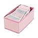 mDesign Fabric Drawer Organizer Bins, Kids/Baby Nursery Dresser, Closet, Shelf, Playroom Organization, Hold Clothes, Toys, Diapers, Bibs, Blankets, 2 Pack - Pink Herringbone