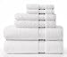 COTTON CRAFT Ultra Soft 6 Piece Towel Set - 2 Large Bath Towels, 2 Hand Towels, 2 Washcloths - Absorbent 580 GSM Quick Dry Everyday Luxury Hotel Bathroom Spa Shower Pool -100% Cotton - White