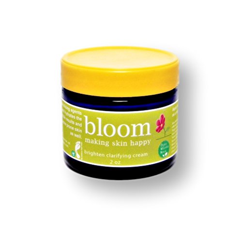 Brighten Clarifying Cream by Bloom Making Skin Happy. Organic Natural Face Moisturizer. Formula for Oily, Acne-Prone or Sun Damaged Skin. Vegan, Cruelty Free.