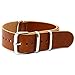 YISUYA 20mm Soft Pu Leather Stainless Steel Pin Buckle Quartz Wrist Watch Strap Band with Spring Bars (Light Brown)