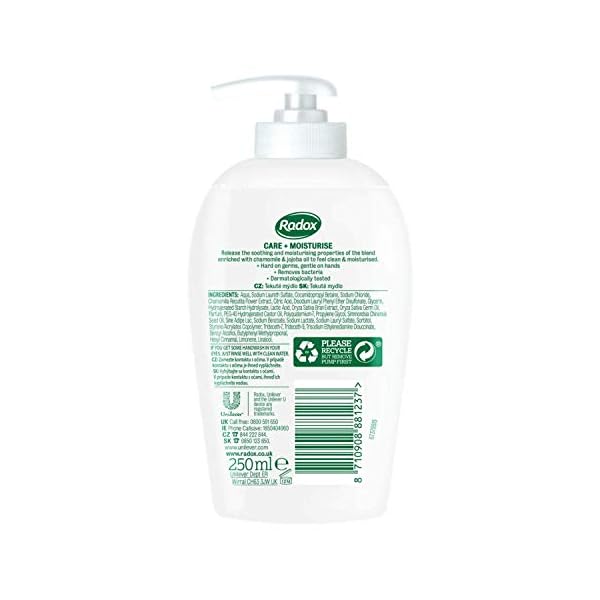 Radox-Hand-Wash-Pack-of-6-Cleansing-Hand-Wash-that-Protects-Hands-Antibacterial-Soap-with-Added-Moisturisers-Gentle-Hand-Soap-Hand-Wash-CareMoisturise-6-Pack-250ml-Hand-wash-Dispenser Radox Hand Wash Pack of 6, Cleansing Hand Wash that Protects Hands, Antibacterial Soap with Added Moisturisers, Gentle…
