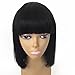 JYL Hair Human Hair Bob Wigs with Bangs Brazilian Yaki Machine Made Glueless Short Wigs Grade 8A (12