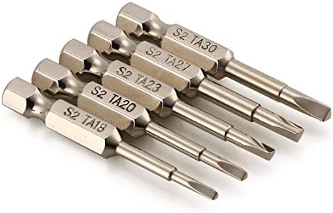 5 PCS S2 Steel 50mm 1/4 Hex Shank Magnetic Triangle Head Screwdriver Bits