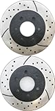 Prime Choice Auto Parts PR6384LR Performance Drilled and Slotted Brake Rotor Pair for Front
