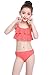 SHEKINI Girls Swimwear Ruffles Flounce Swimsuit Crochet Two Piece Bikini Bathing Suits (Plum red, 14-16 Years)
