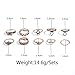 cyntan Set of Knuckle Ring Moon Elephant Silver Tone Ring Set for Women 10 Pcs/Set