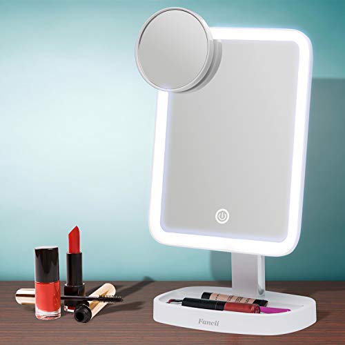 Fancii LED Makeup Vanity Mirror with 3 Light Setting and 15x Magnifying