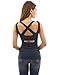 PattyBoutik Women Crewneck Criss-Cross Keyhole Back Tank Top (Teal Medium)