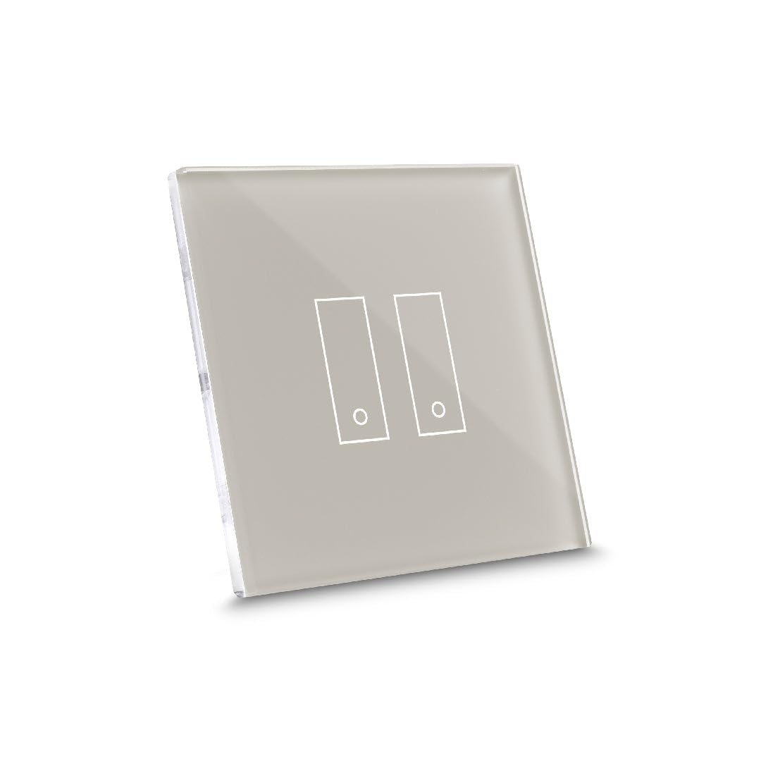 iotty E2 PLUS Smart Wi-Fi Switch for Lights and Gates, works with Google Home/Alexa/Siri/IFTTT, remote control, iOS/Android App, Backlit Glass Touch Plate, Temperature and Brightness Sensors, Brown