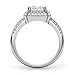 Metal Factory Sterling Silver 925 Cubic Zirconia CZ 3 Ct. Cushion Cut Halo Engagement Ring