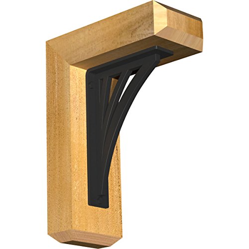 4"W x 9 1/2"D x 12"H Nevio Craftsman Ironcrest Rough Sawn Bracket, Western Red…