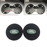 Ldntly 2.75 Inch Diameter Car Cup Holder Coasters,Oval Tough Car Logo Vehicle Travel Auto Cup Logo Heavy Duty Rubber Coaster 2 pcs Set (fit Land Rover)