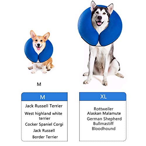 Dog Cone Collar, 3 Pack Adjustable and Inflatable Protective Collar for Dogs and Cats - Soft Dog and Cat Recovery Cone Collar Anti-Bite Lick Wound Healing, Does Not Block Vision and Easy for Dogs