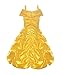 ReliBeauty Little Girls Layered Princess Belle Costume Dress up, Yellow, 2T/100