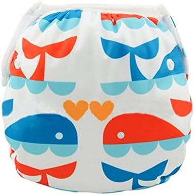 Yaketera Unisex Infant Baby Adjustable Cute One Size Reuseable Washable Swim Diapers