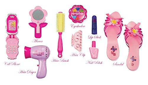 Liberty Imports Stylish Little Princess Dress Up | Beauty Vanity Realistic Pretend Play Set | Ideal Imaginative Pink Fashion Kit for Girls with Hair Dryer, Shoes and Accessories