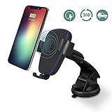 Wireless Car Charger for iPhone X/ 8 / 8 Plus, and Other Qi-Enabled Devices , Car Mount Phone Holder Provides Fast-Charging for Samsung Galaxy Note 8 /S8/ S8+/ S7 / S7 edge / S6 edge+/Note 5-Black